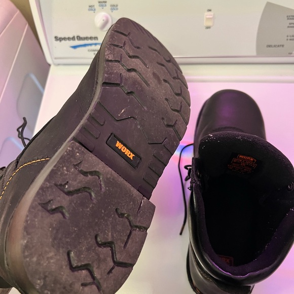 Mens size 12 Black Steel Toe Work Biker Riding Boots leather by Worx - Picture 4 of 5